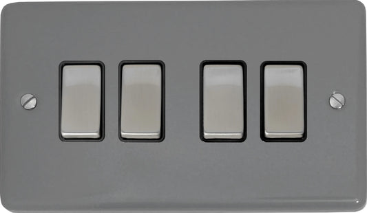 Contour Light Grey 4 Gang 2 Way Switch
