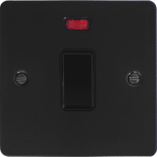 Flat Black 20 Amp DP Switch (Black Switch)
