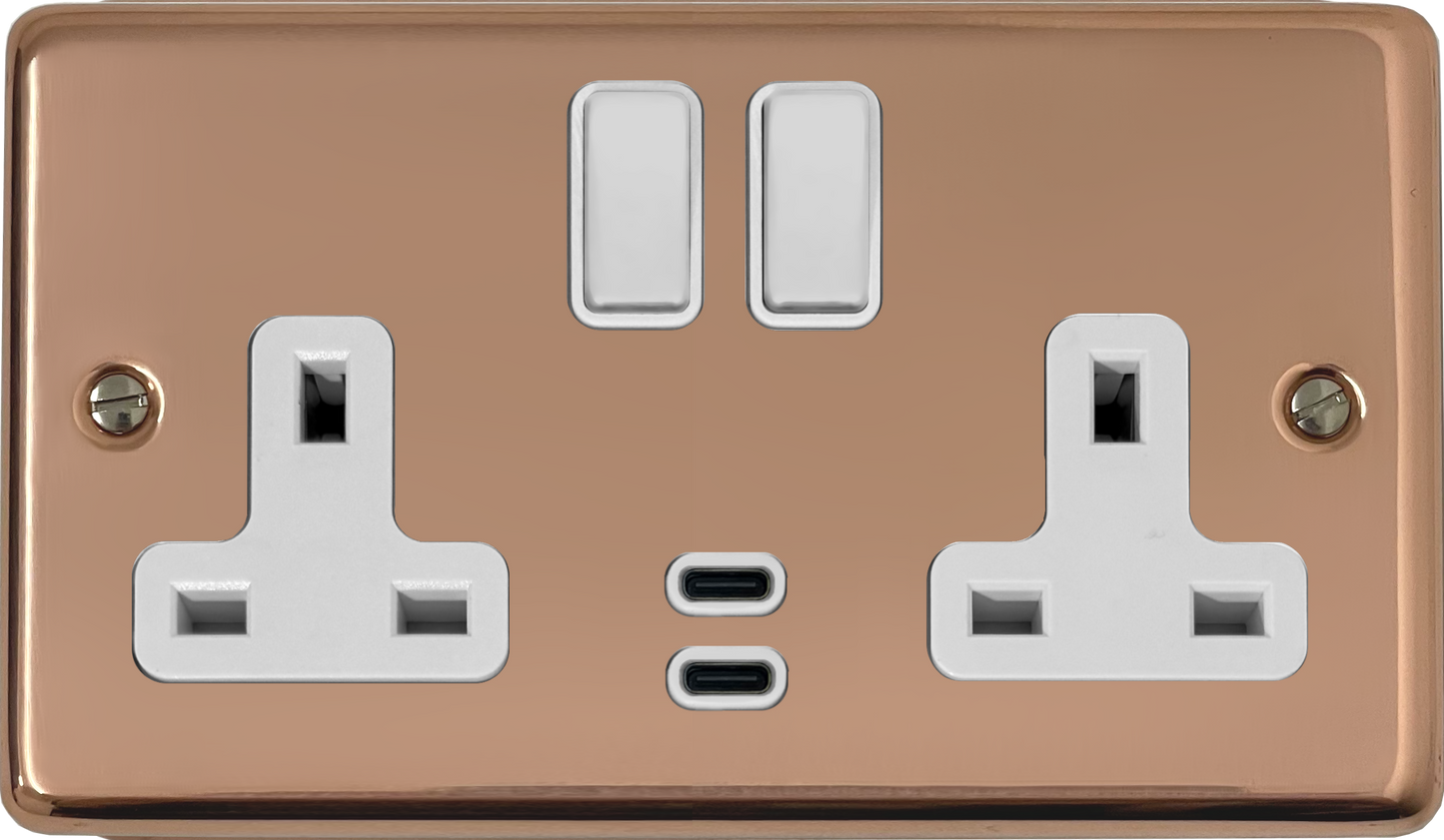 Contour Bright Copper 2 Gang USBC Socket