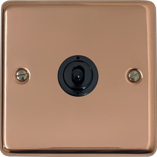 Contour Bright Copper Intermediate Toggle Switch(Matt Black Toggle)