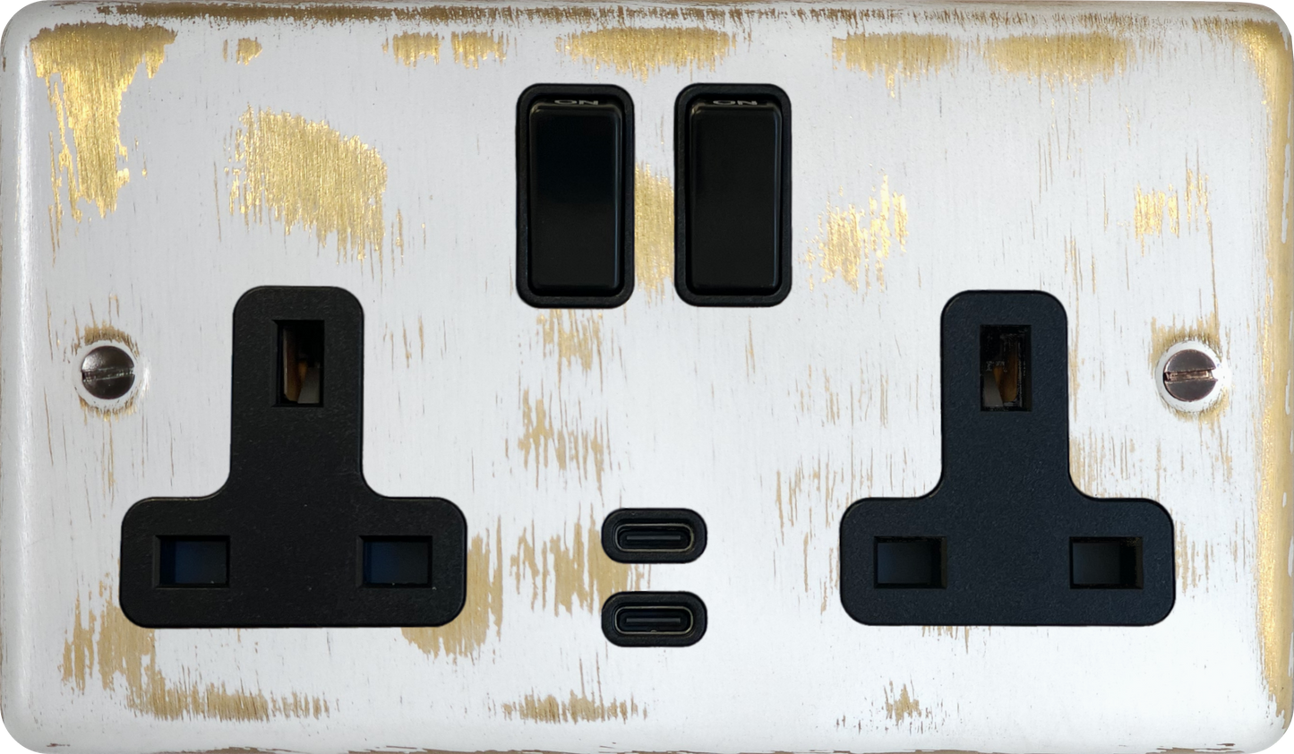 Contour  Dover Bronze  2 Gang Socket with USBC