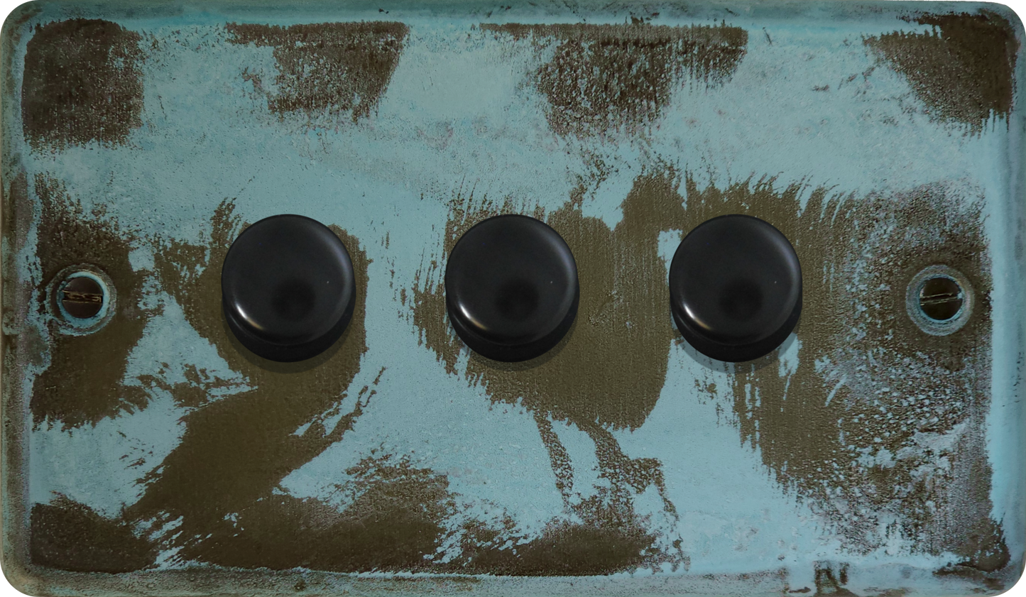 Contour Verdigris 3 Gang LED Dimmer ( Black Cap)