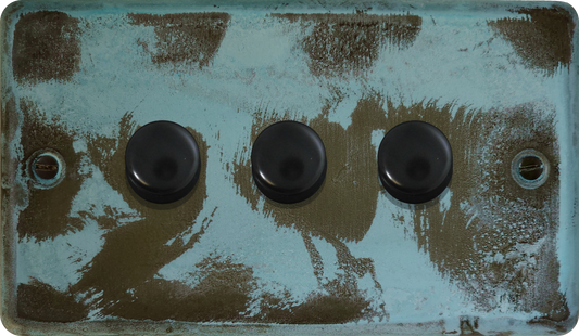Contour Verdigris 3 Gang LED Dimmer ( Black Cap)