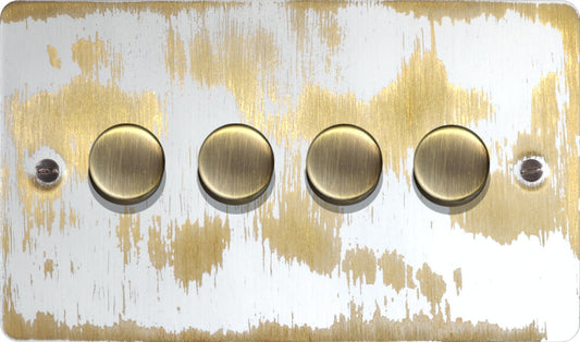 Flat Dover Bronze 4 Gang LED Dimmer