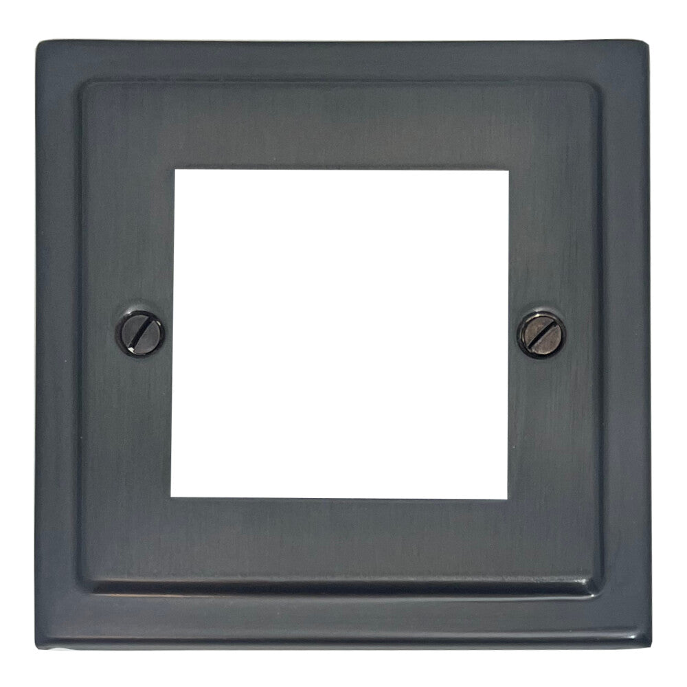 Victorian Black Bronze 2 Gang Mod Plate & Frame
