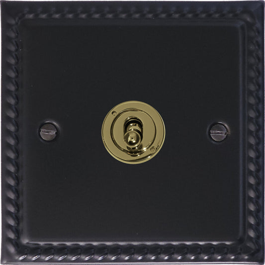 Georgian Flat Black 1 Gang Intermediate Toggle