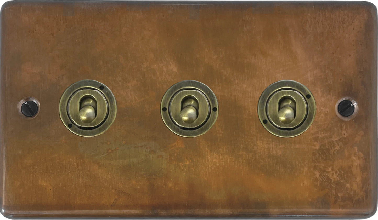 Contour Tarnished Copper 3 Gang Toggle