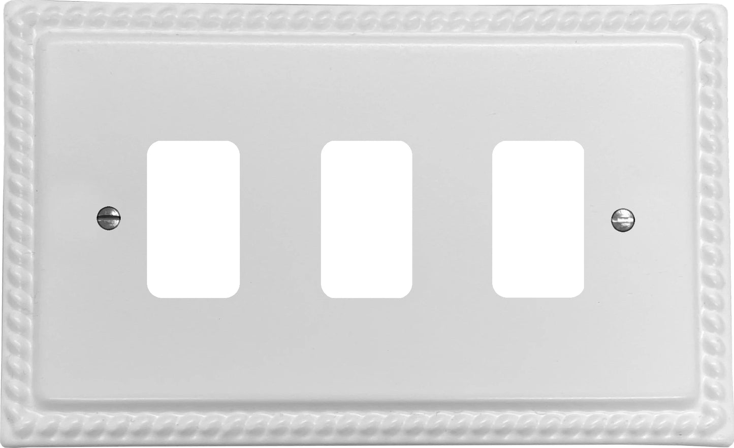 Georgian Flat White 3 Gang Grid Plate