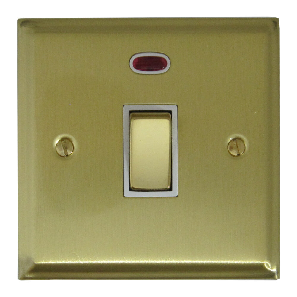 Deco Satin Brass 20Amp Dp Switch & Neon