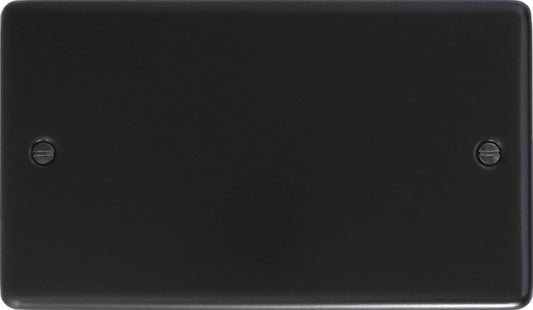 Contour Flat Black 2 Gang Blank