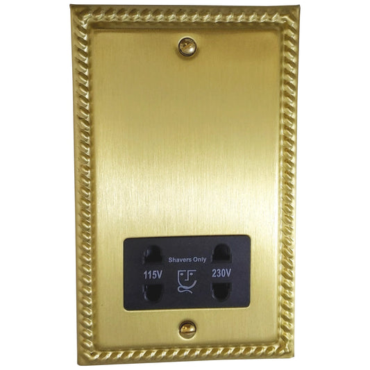 Georgian Satin Brass Shaver Socket