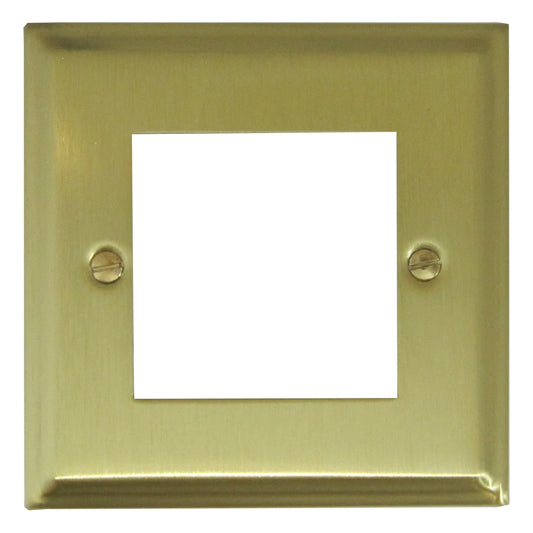 Deco Satin Brass 2 Gang Mod Plate