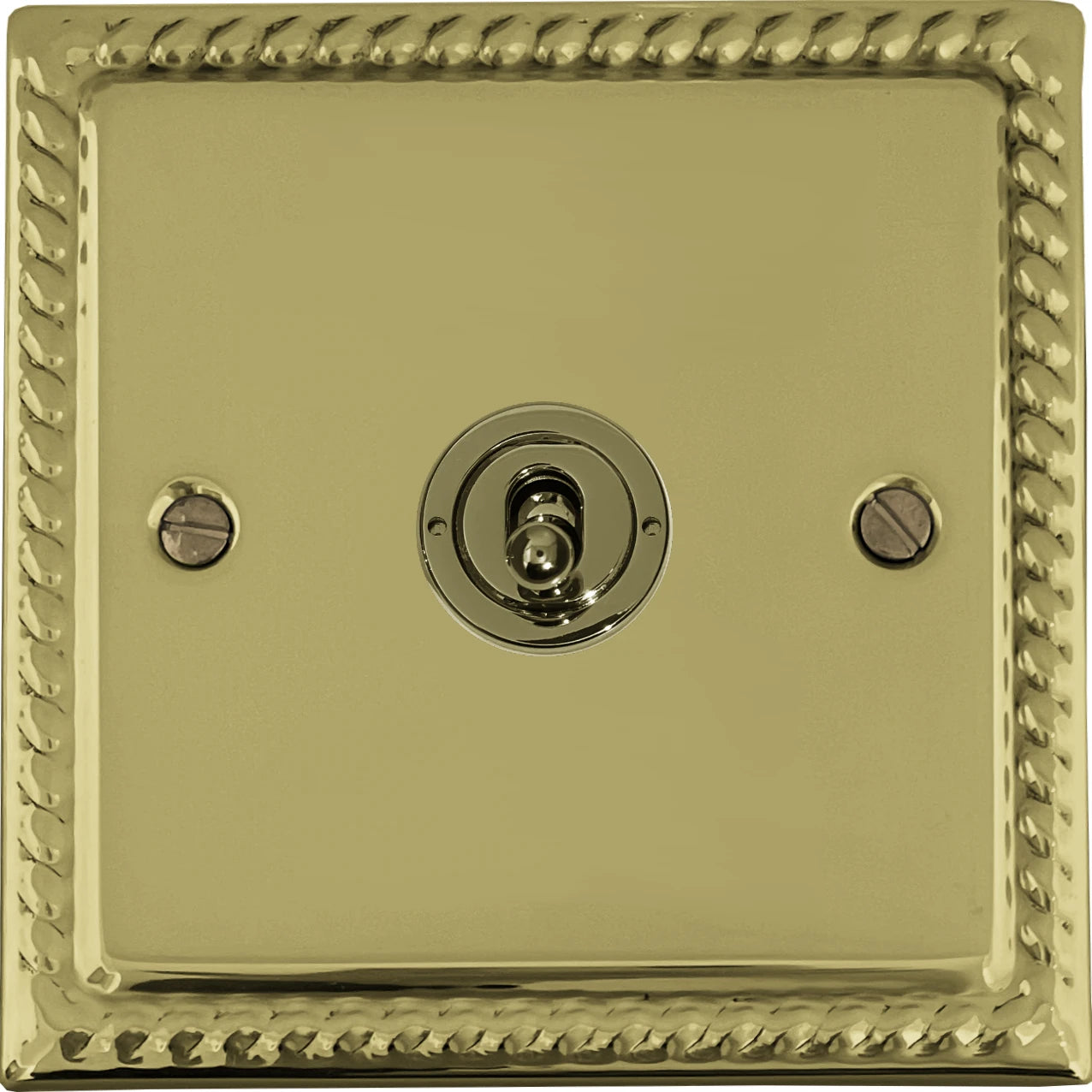 Georgian Polished Brass 1 Gang Toggle Switch