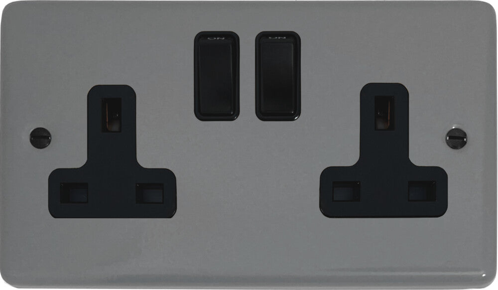 Contour  Light Grey  2 Gang Socket