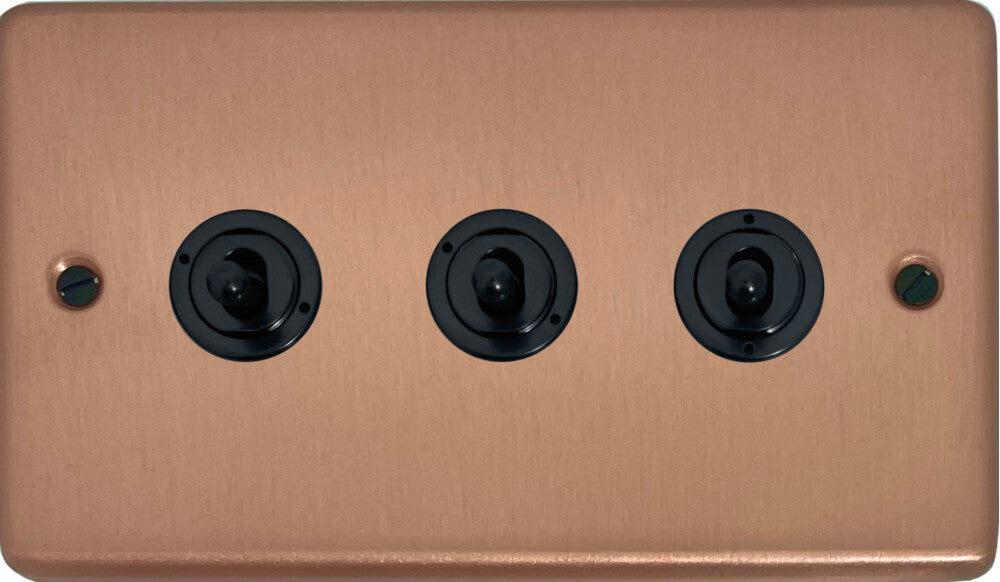 Contour Rose Gold 3 Gang Toggle (Flat Black Toggle)