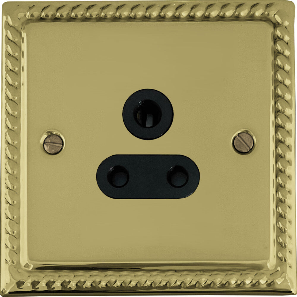 Georgian Polished Brass 5 Amp Socket