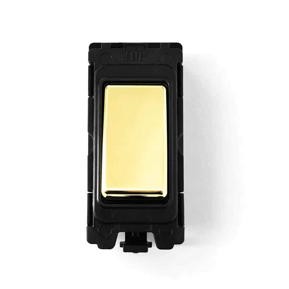 Intermediate grid switch - Black and Polished Brass Switch