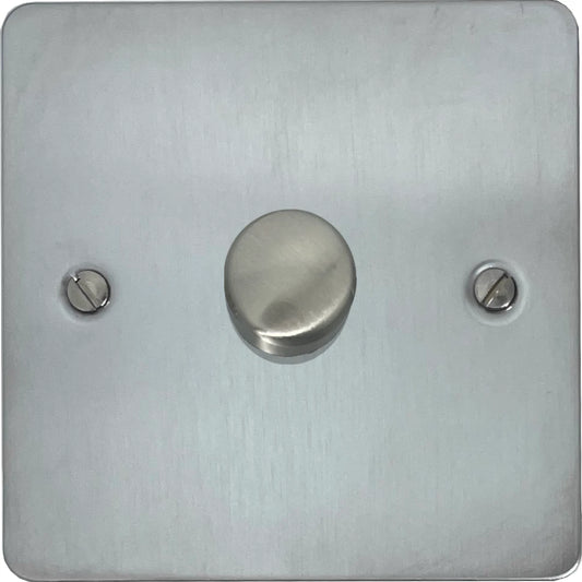 Flat Satin Chrome 1 Gang LED Dimmer