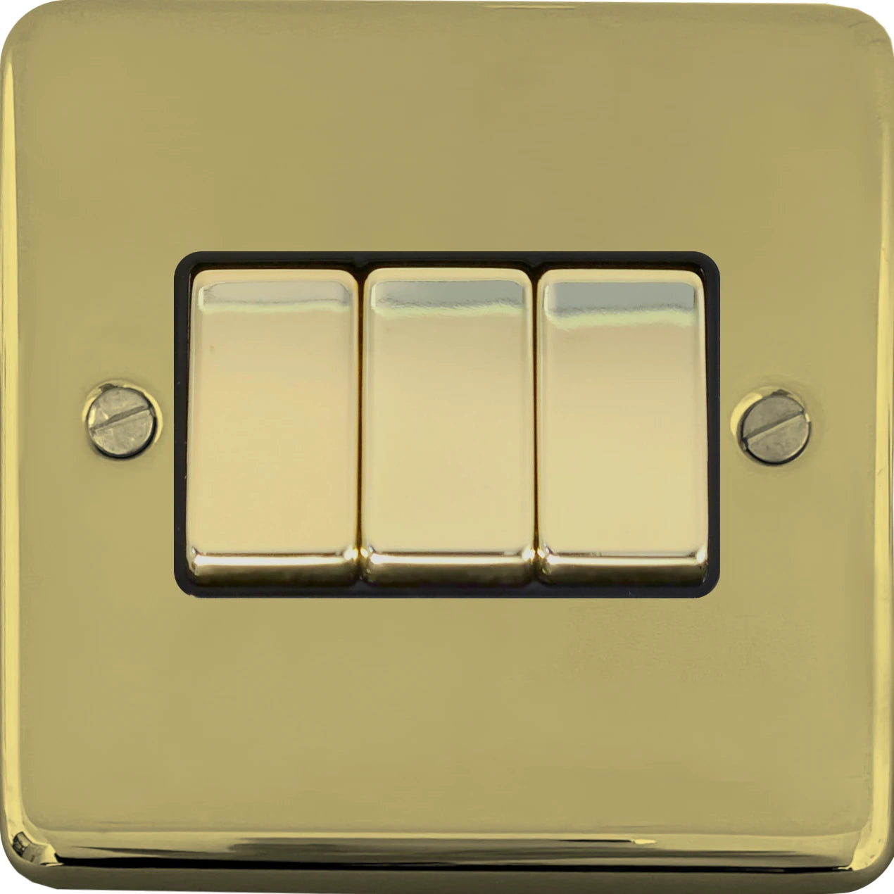 Contour Polished Brass 3 Gang 2 Way Switch
