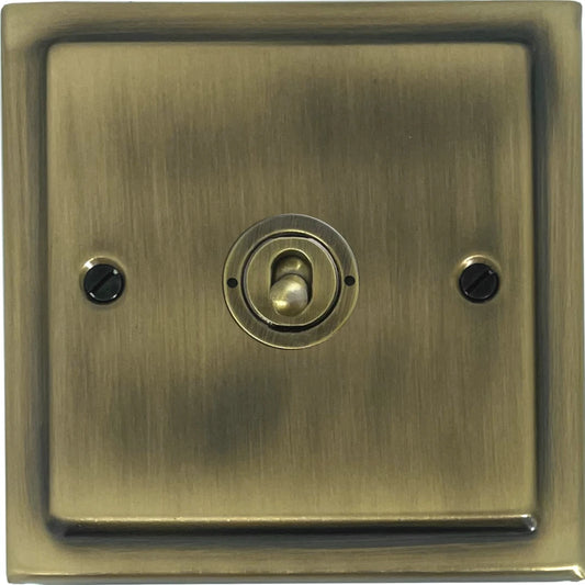 Victorian Light Antique Brass 1 Gang Toggle Switch