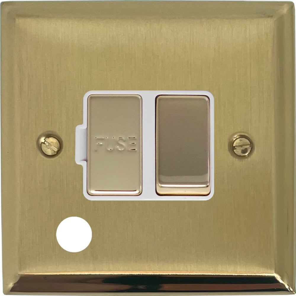 Deco Satin Brass Switch Fused Spur & F/Out