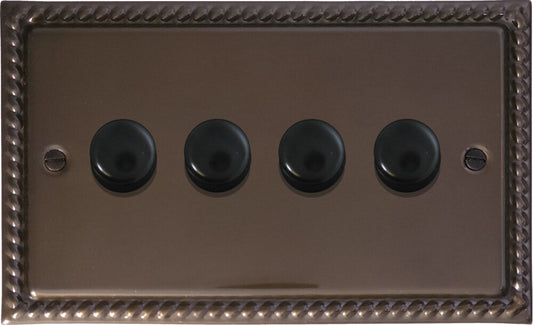 Georgian Medium Bronze 4 Gang LED Dimmer