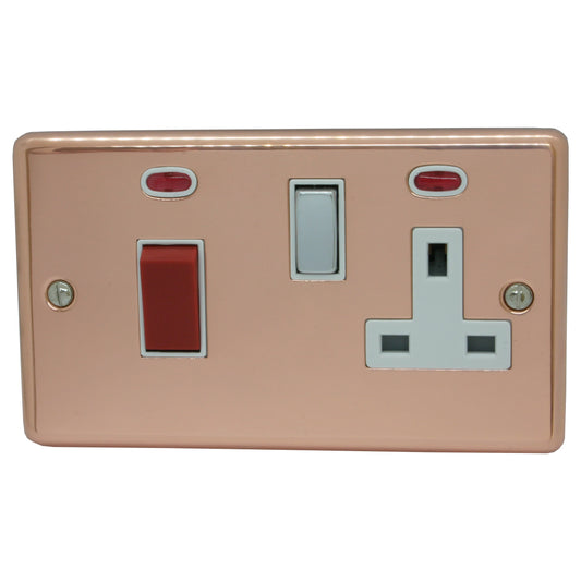 Contour Bright Copper Cooker Socket - Contour range electrical socket