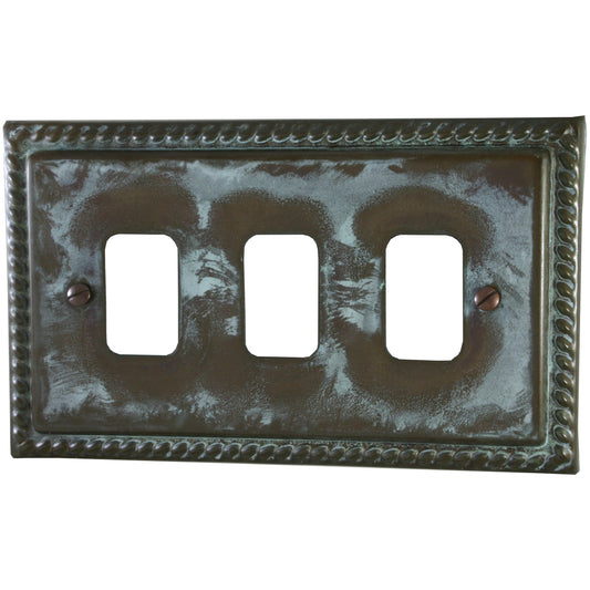 Monarch Verdigris 3 Gang Grid Plate