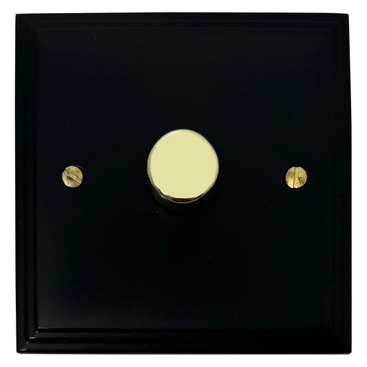 Victorian Flat Black 1 Gang LED Dimmer