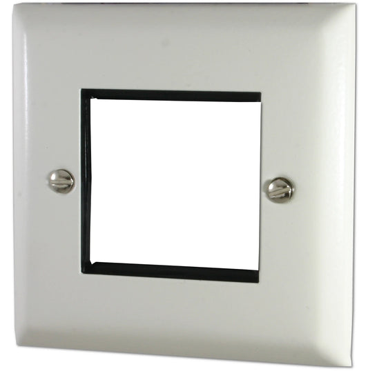 Spectrum Flat White 1 Gang 2 Mod Euro