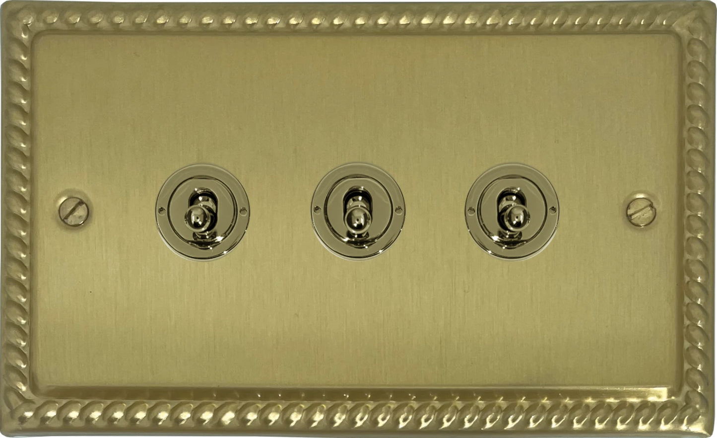 Monarch Satin Brass 3 Gang Toggle