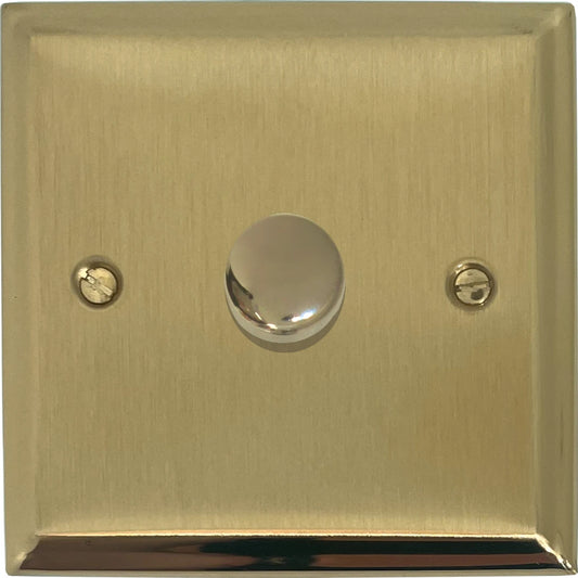 Deco Satin Brass 1 Gang LED Dimmer