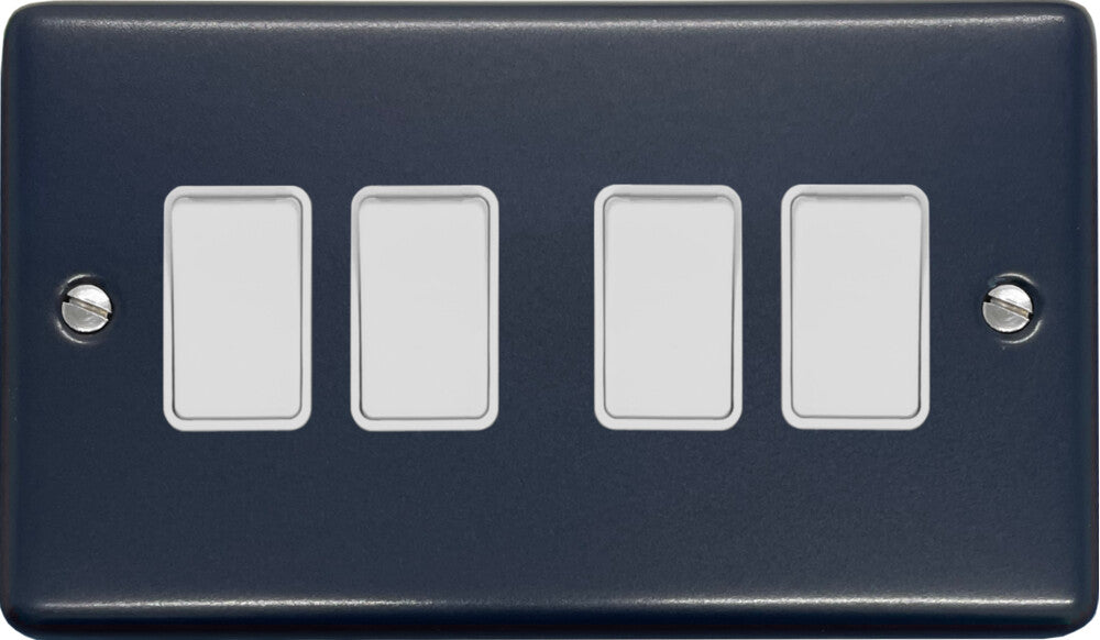 Contour Blue 4 Gang Switch