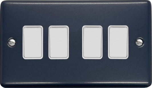 Contour Blue 4 Gang Switch