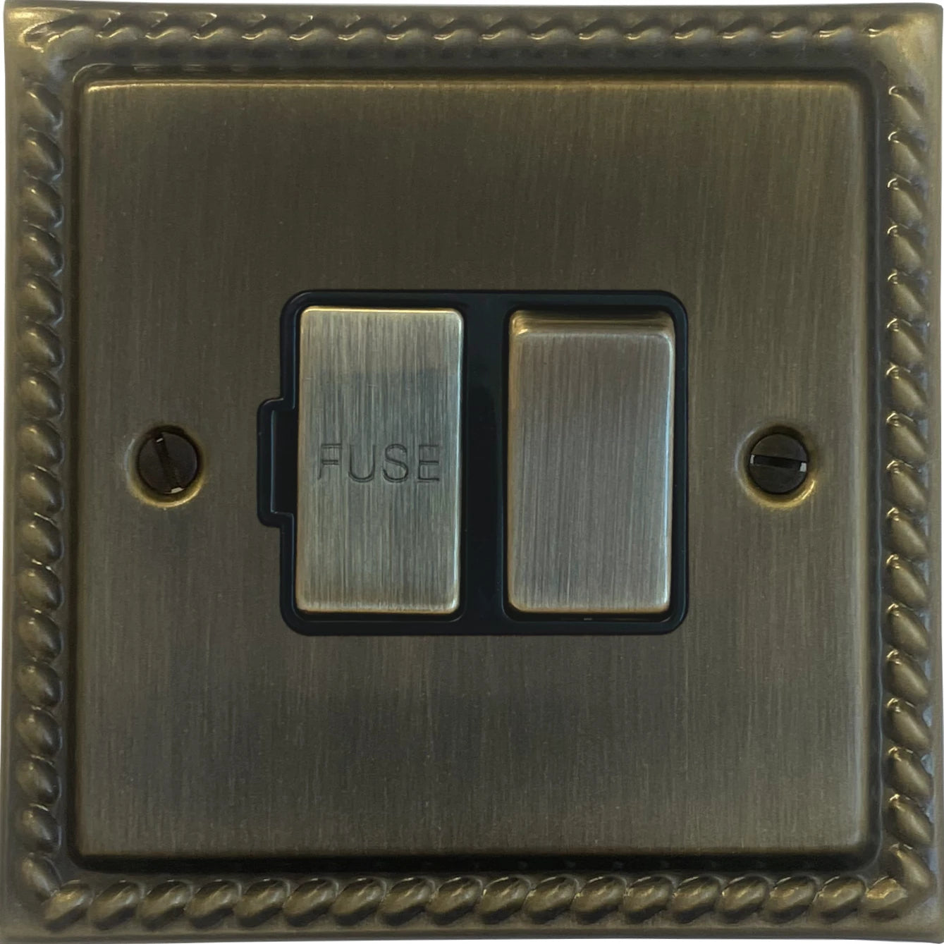 Georgian Antique Brass Switch Fused Spur (Brass Switches)