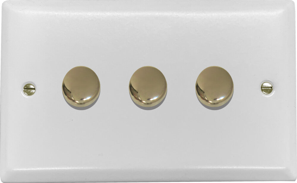 Spectrum Flat White 3 Gang LED Dimmer