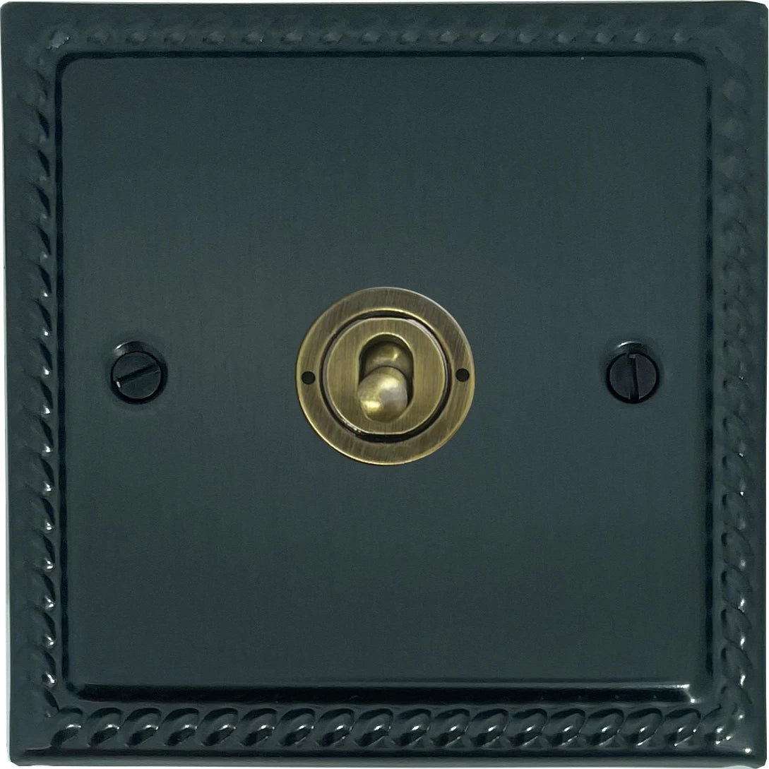 Monarch Black Bronze Intermediate Toggle Switch (Antique Brass Toggle)