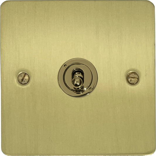 Flat Satin Brass 1 Gang Toggle