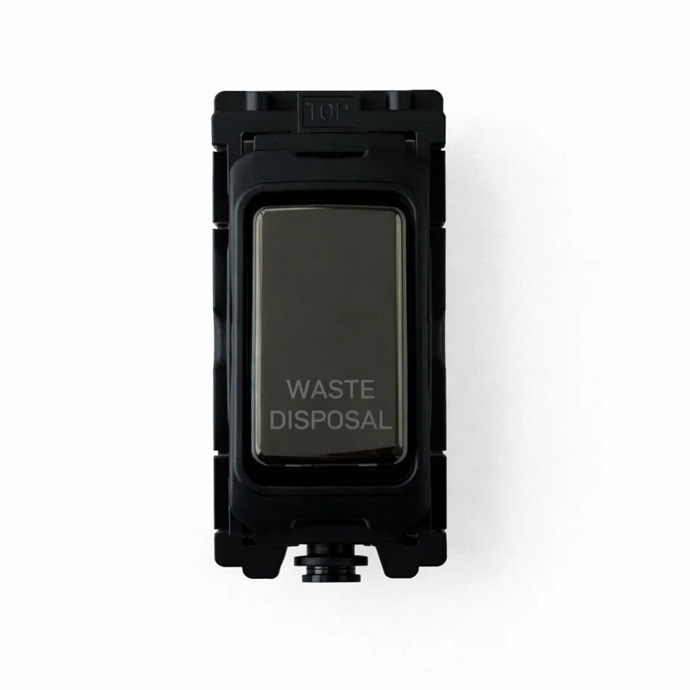 20A DP Switch - Engraved - Waste Disposal - Black Nickel Switch