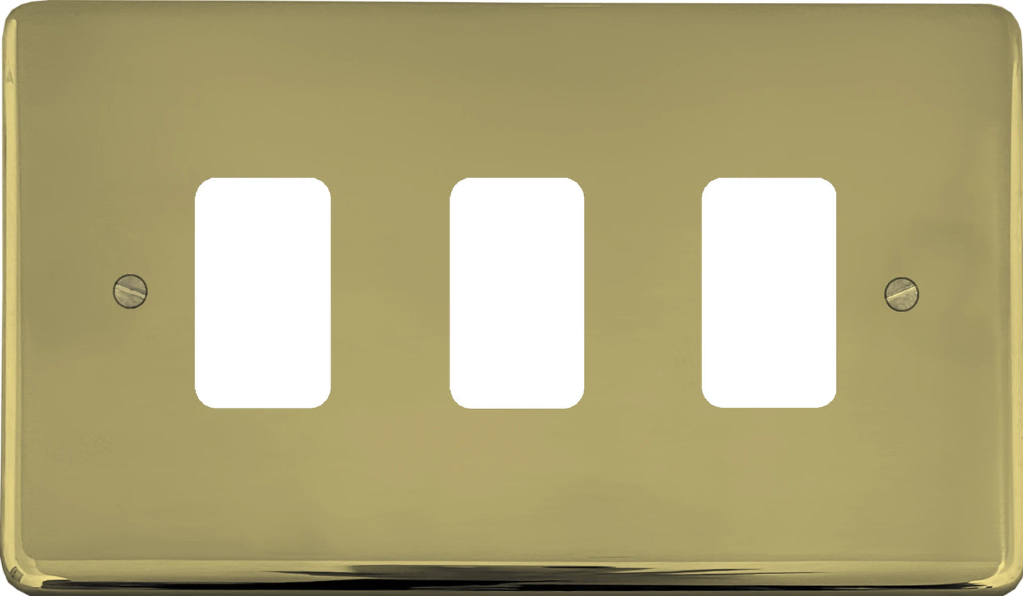 Contour Polished Brass 3 Gang Grid Plate