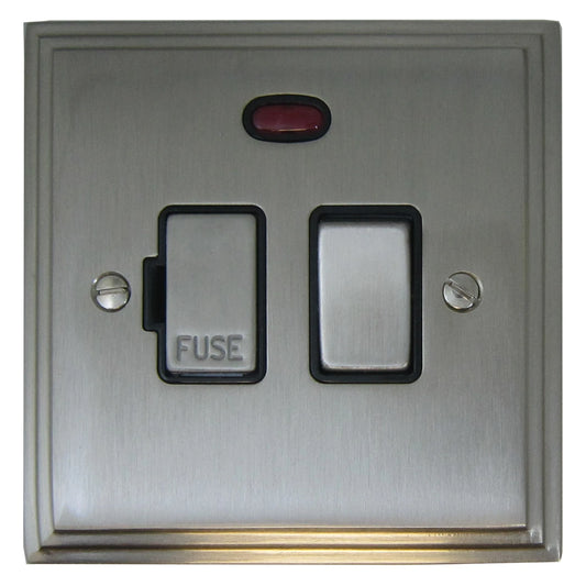 Victorian Satin Nickel Switch Fused Spur & Neon