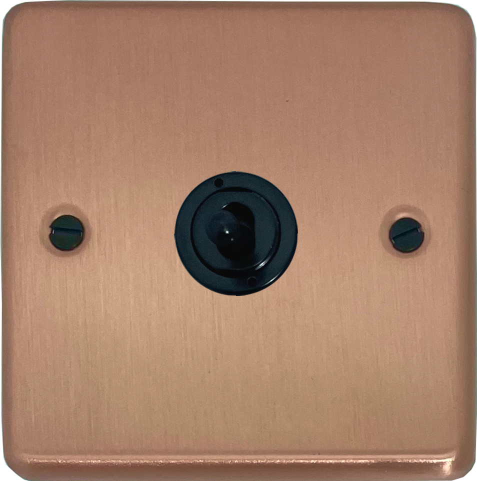 Contour Rose Gold 1 Gang Toggle Switch (Flat Black Toggle)