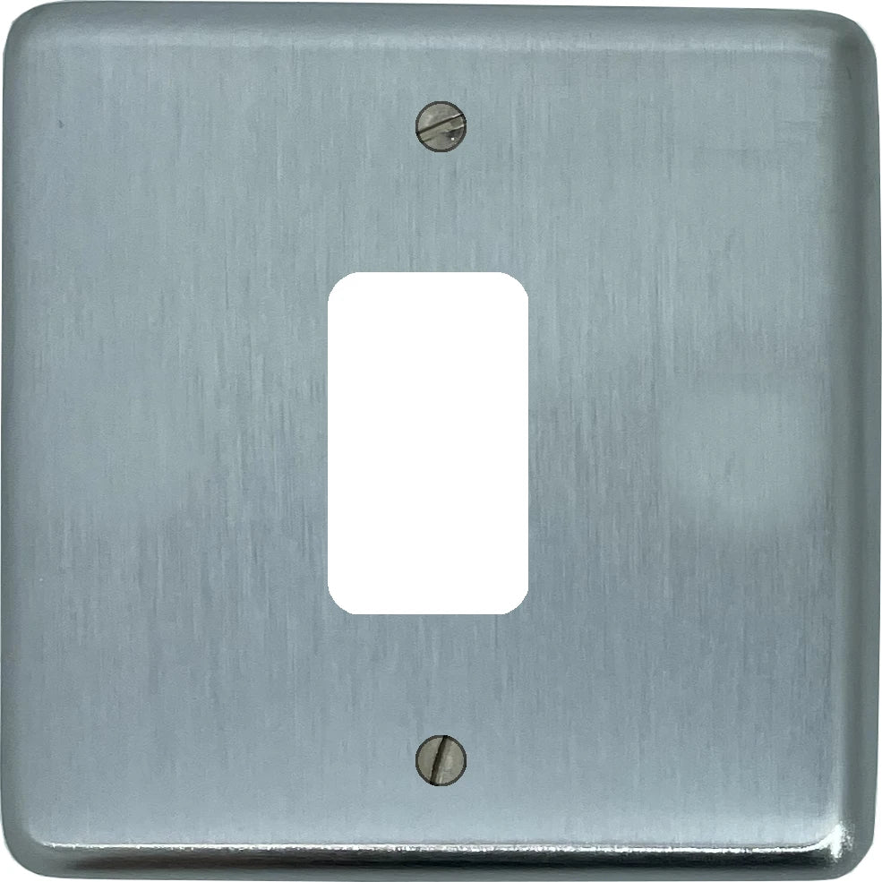 Contour Satin Chrome 1 Gang Grid Plate