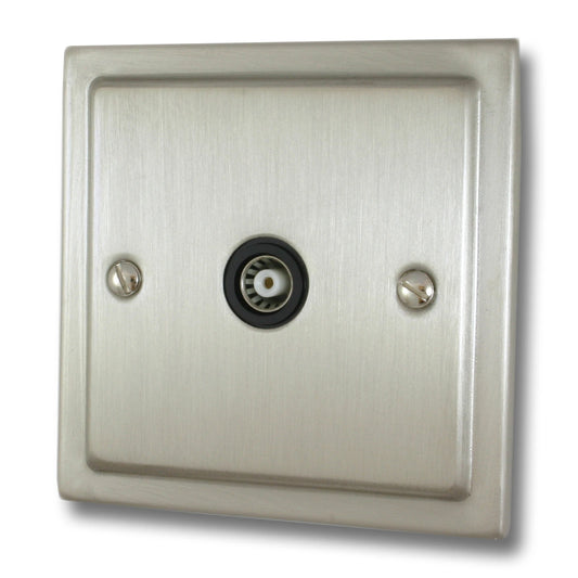 Victorian Satin Nickel 1 Gang Coax Point