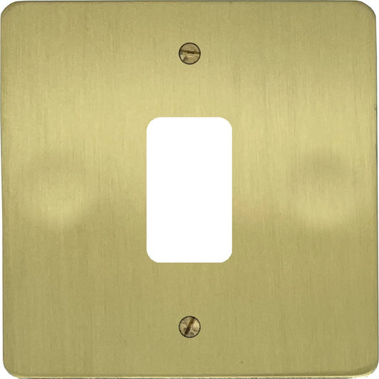 Flat Satin Brass 1 Gang Grid Plate