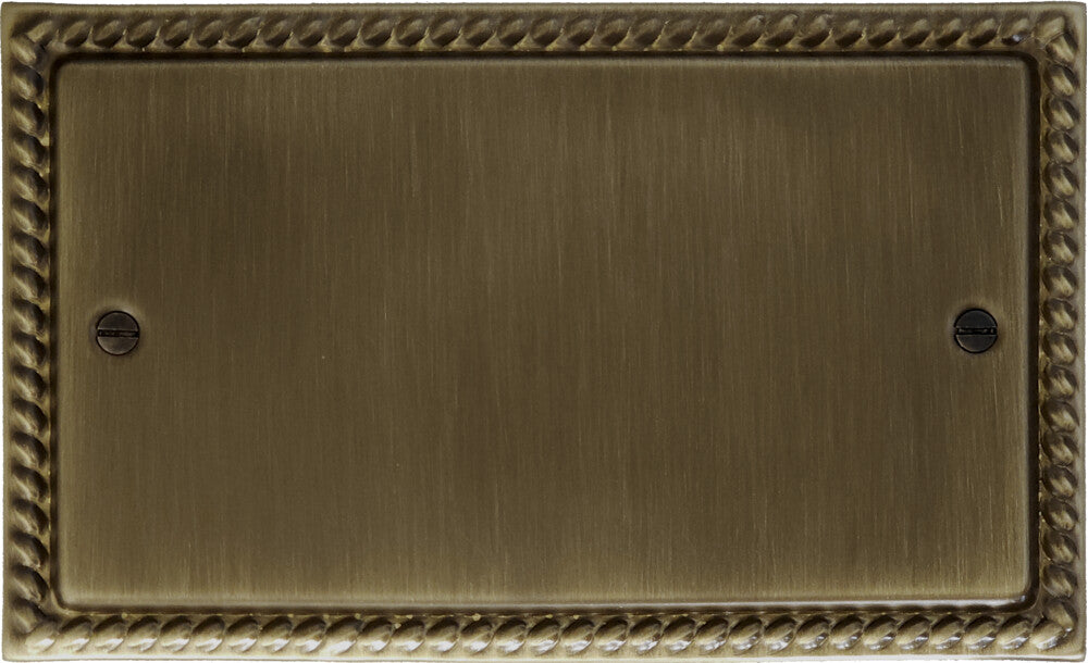 Georgian Antique Brass 2 Gang Blank