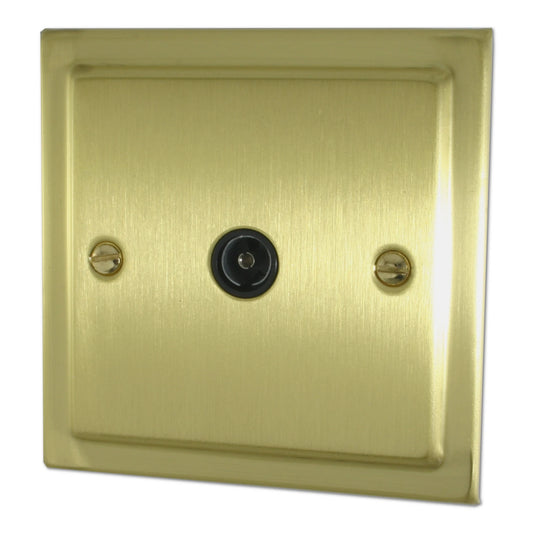 Trimline Satin Brass 1 Gang Coax Point