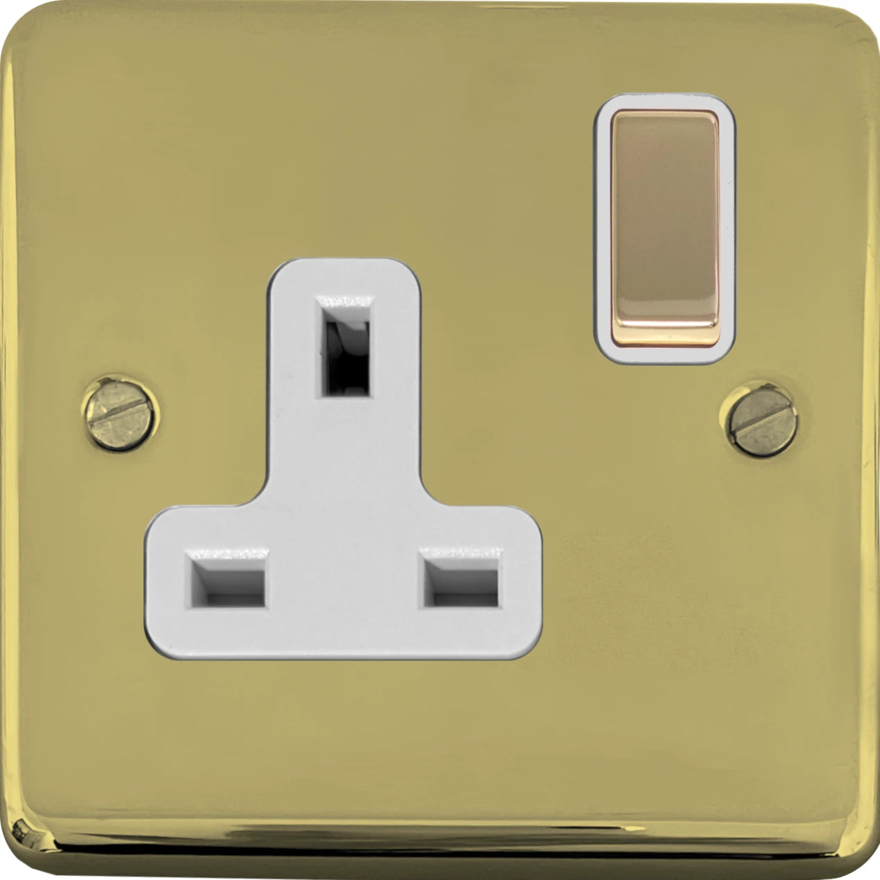 Contour Polished Brass 1 Gang Switched Socket