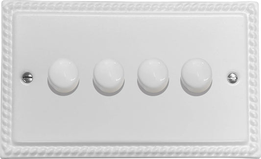 Georgian Flat White 4 Gang LED Dimmer