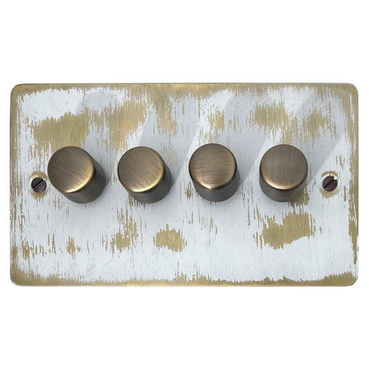 Flat Dover Bronze 4 Gang LED Dimmer
